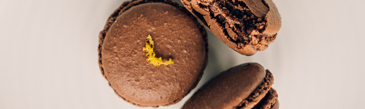 True dark macarons with yuzu and szechuan