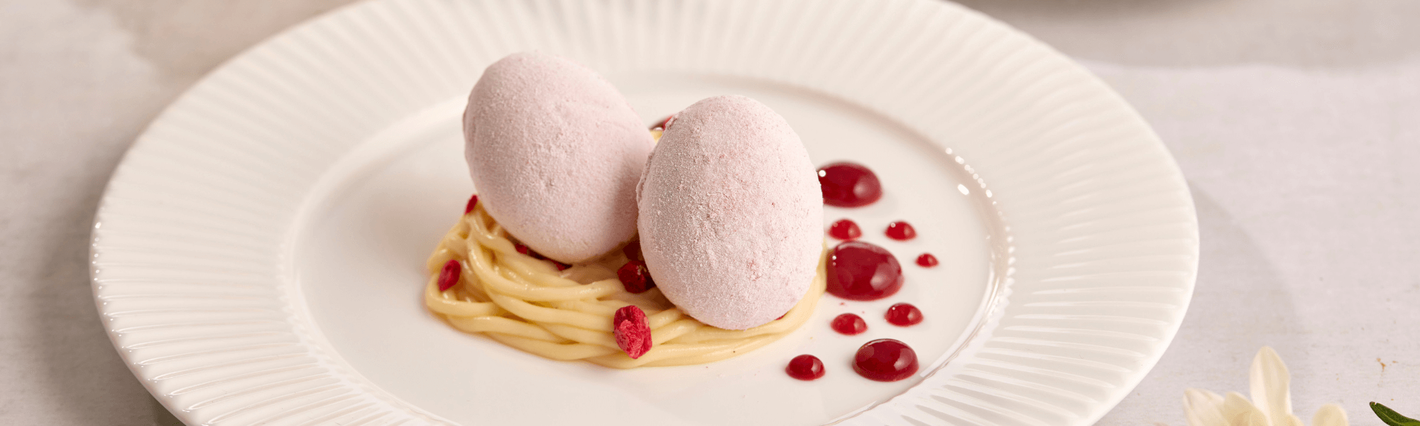 Raspberry marshmallow Easter eggs