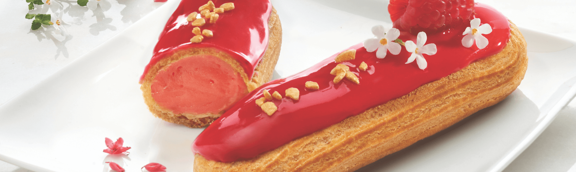 Raspberry eclair