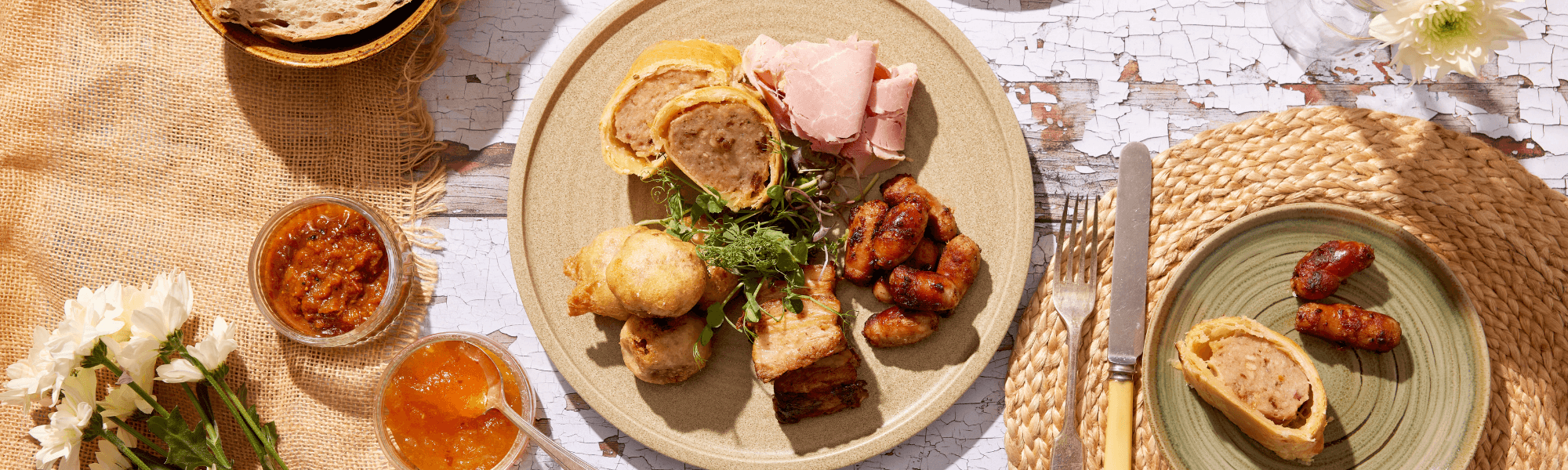 Three-way pork platter