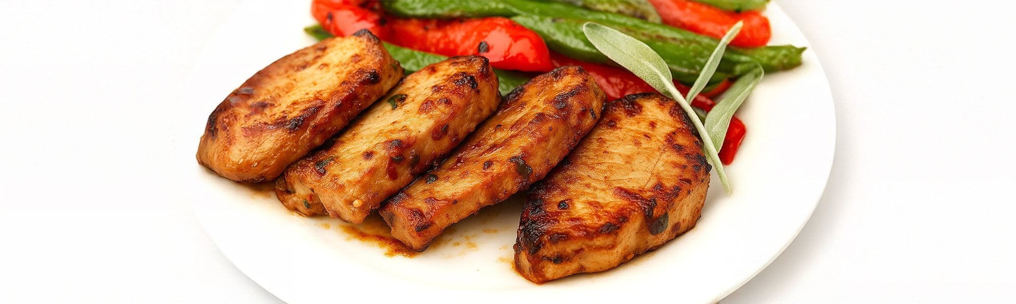 Pork loin with Dijon mustard and chilli pepper jam