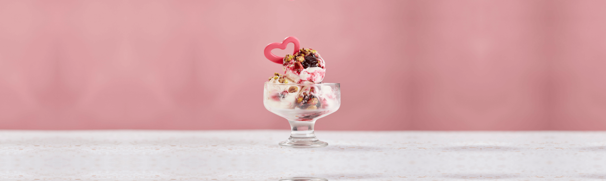 Vanilla bean, Amarena cherry and pistachio gelato