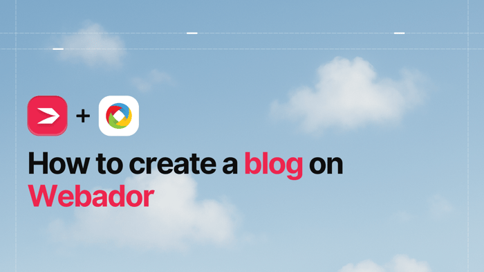 How to Create a Blog on Webador