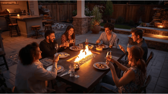Fire Pit Table, Riviera Outdoor Decor, Corpus Christi, Texas