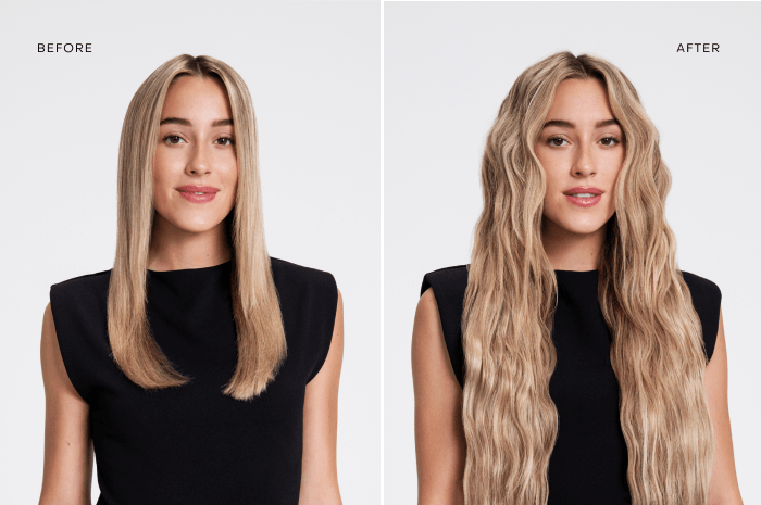 Before & After with Hair Extensions