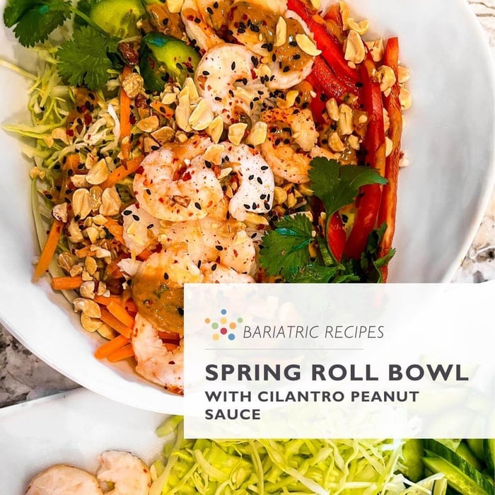 Spring Roll Bowl with Cilantro Peanut Sauce