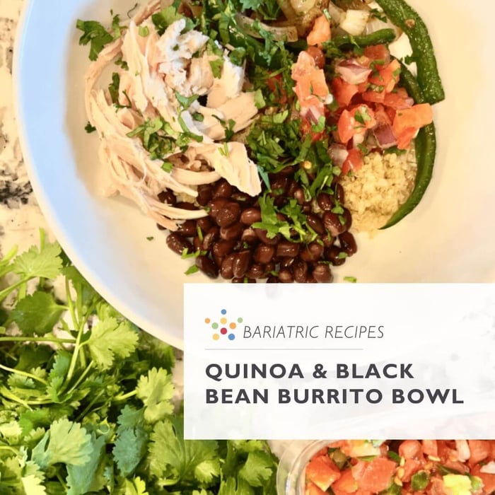 Quinoa and black bean burrito bowl