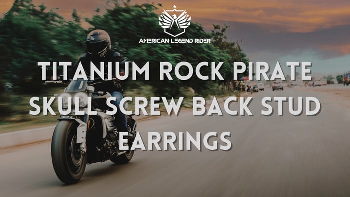 TITANIUM ROCK PIRATE SKULL SCREW BACK STUD EARRINGS