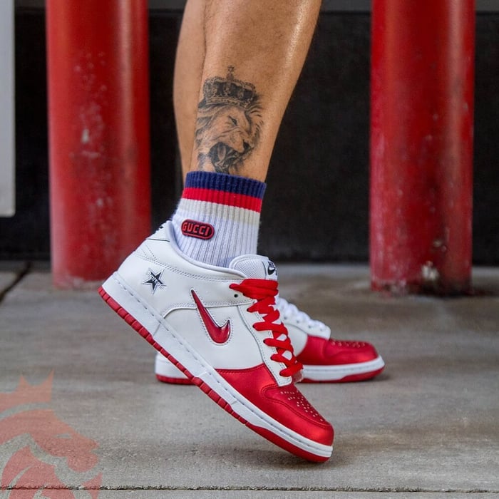 Supreme x Nike SB Dunk OG Quick Strike Metallic Red - YankeeKicks