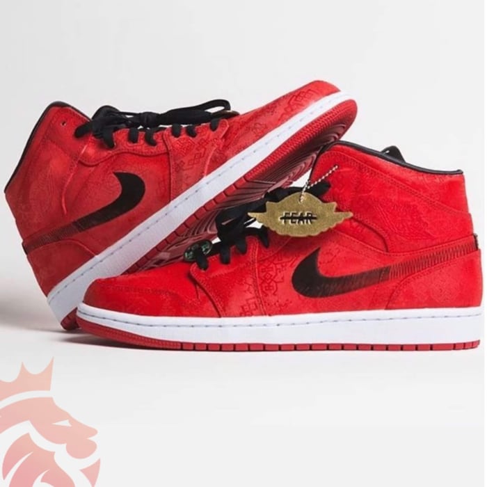 CLOT x Air Jordan 1 Mid  Red Silk Chinese New Year