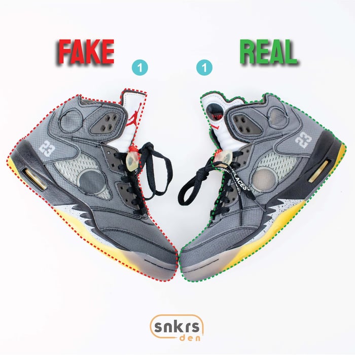 Real Vs Fake: Air Jordan 5 Retro x Off-White