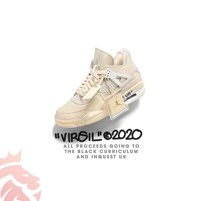 News: Virgil Abloh Auctions Off-White x Air Jordan 4 “Sail” For BLM UK