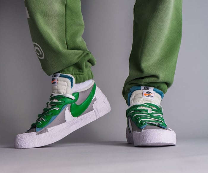 Nike Blazer Low sacai Medium Grey Classic Green