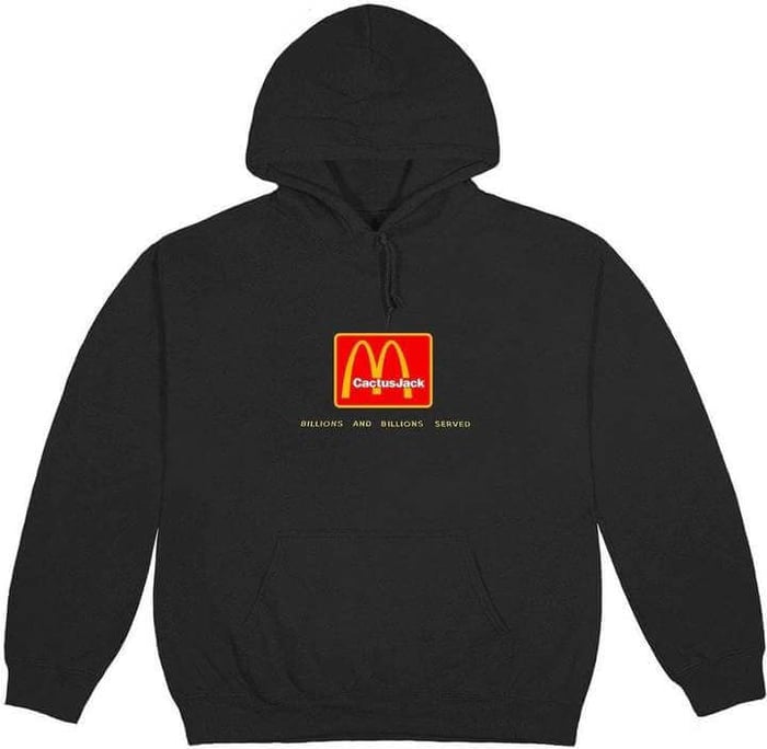 Travis Scott McDonalds Billions Served Hoodie Washed Black