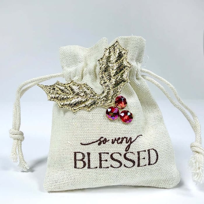 Quick gift wrap ideas with Autumn Glow Drawstring Bags