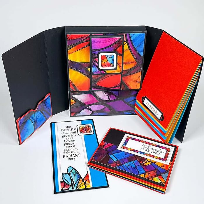 Learn how to make a Stained Glass Travel Memory Book