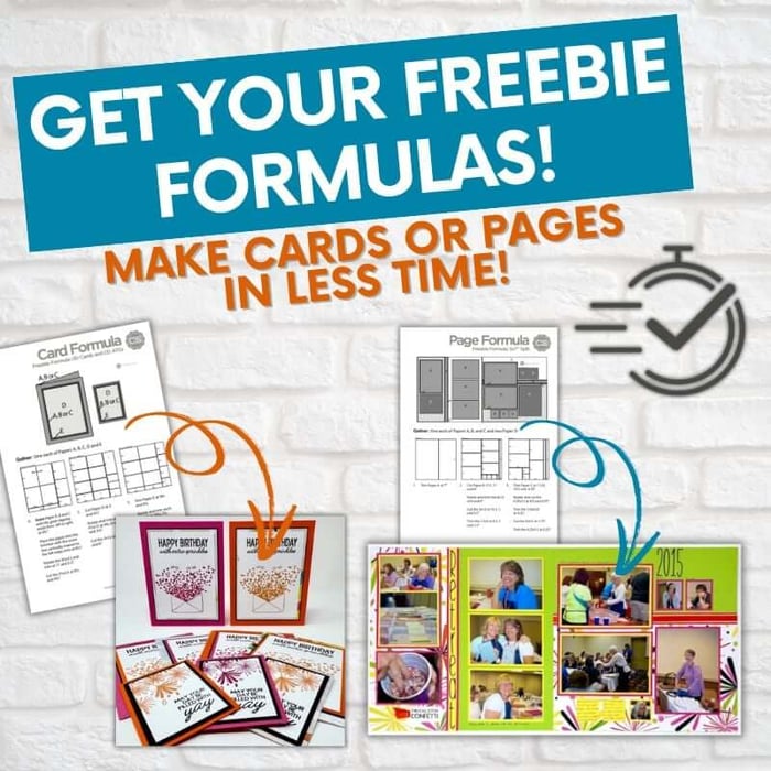 Try a freebie formula on us! Pages and cards in less time.