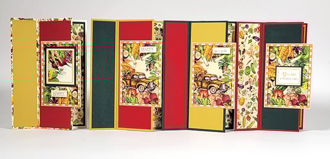 5x7 Pinwheel Card Formula - Make four interactive cards.