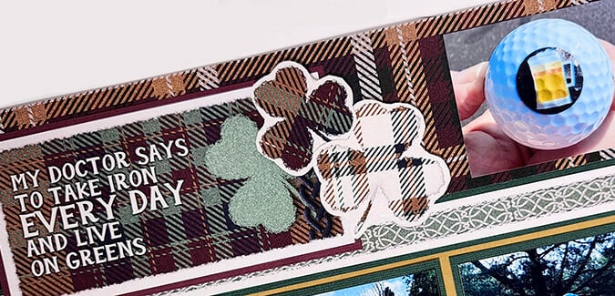 Scrap par-fect memories with Plaid About Golf Cutaparts.