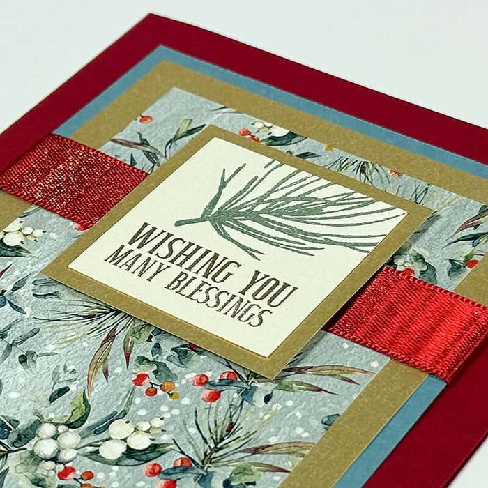 Make a dozen Christmas Cards with Boughs of Joy Stamps.