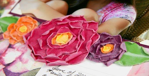Torn Paper Flowers Tutorial