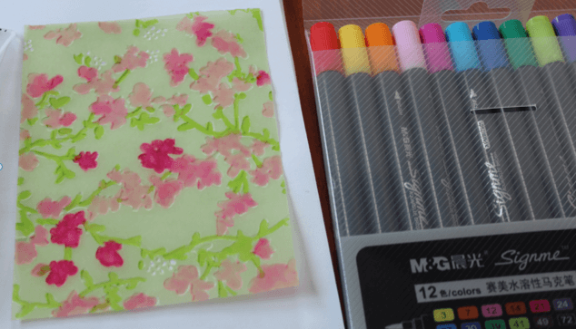 Embossed Vellum and Paper Cherry Blossoms