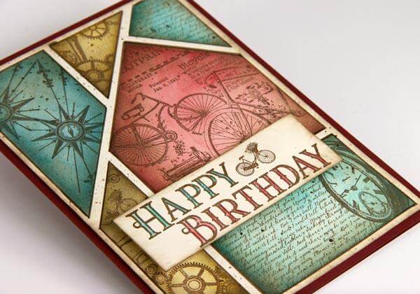 Map Fold Stencil Card featuring Steamworks stamps!