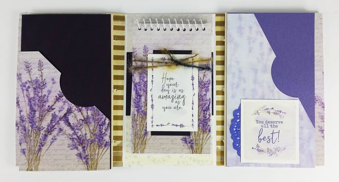 Trifold notebook folder by Lori Warren.