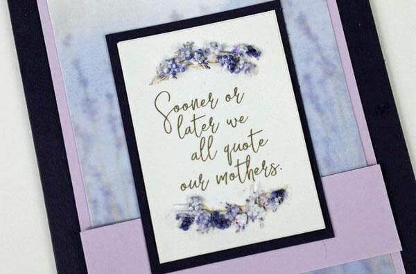 (Not last minute) Lavender Fields hybrid Mother's Day cards.