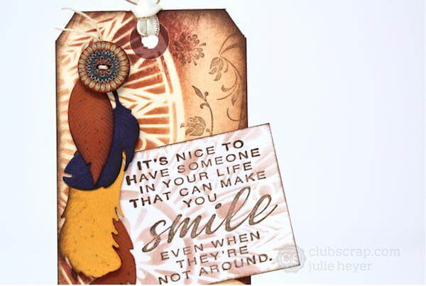 Altered tag with the Tapestry Masking Stencil