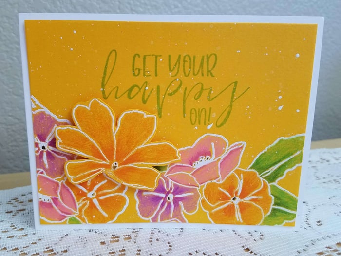 Card kit + stamps = Beautiful Primrose stamped cards!