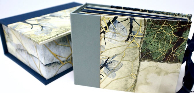 Kintsugi Drop Spine Box with bonus Mini U-Hinge book.