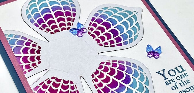 Laser Cut Flower with a beautifully blended background.