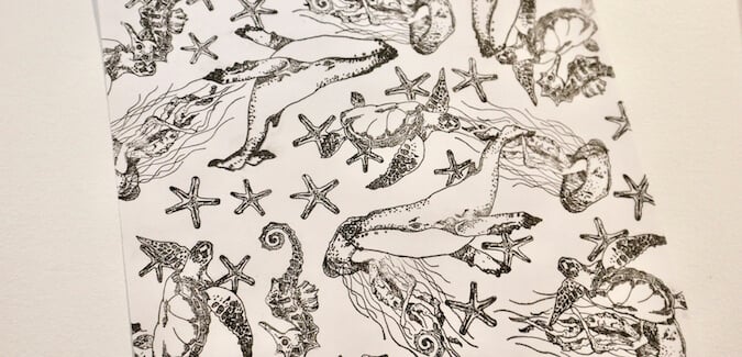 Under the Sea Master Board - A stamped collage project.