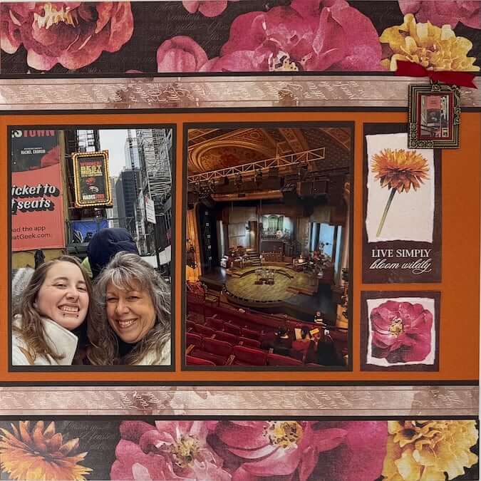 Tour Julie's completed Coming Up Roses pages.