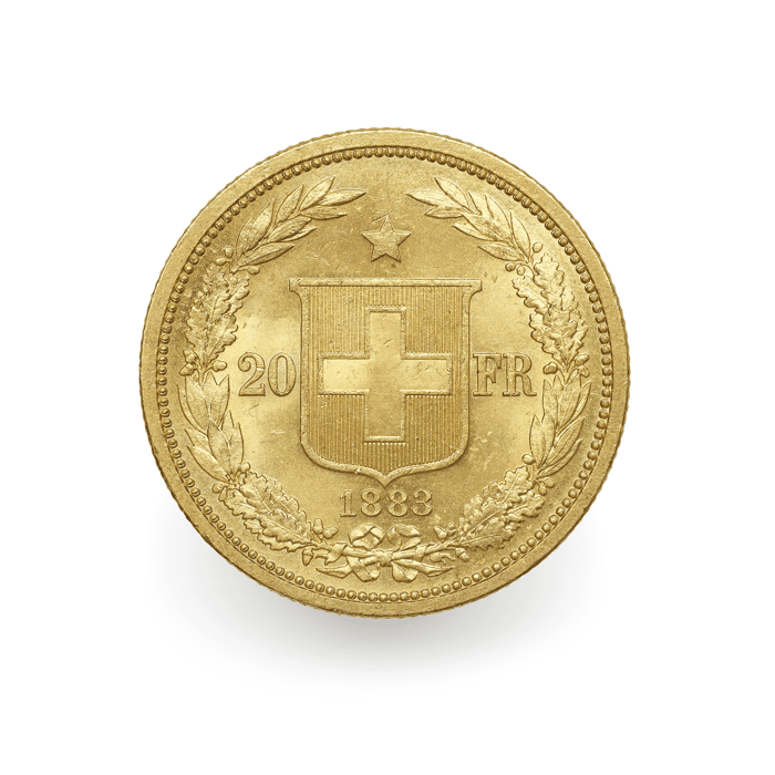 Peter Andrew Lusztyk, 20 Francs Gold Vreneli 1935 24” x 24”