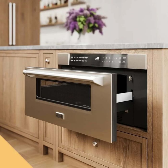 Save Kitchen Space with Microwave Drawers