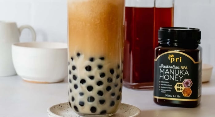 Boba Tea with Honey Sweetened Condensed Milk