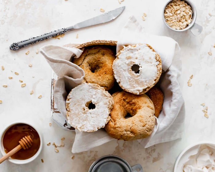 Air Fryer Honey Oat Flour Bagels