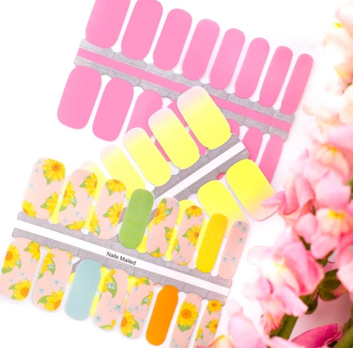 30 Bright and Fun Spring Nails using Nail Stickers