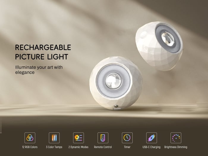 RGB Rechargeable Puck Light with Remote