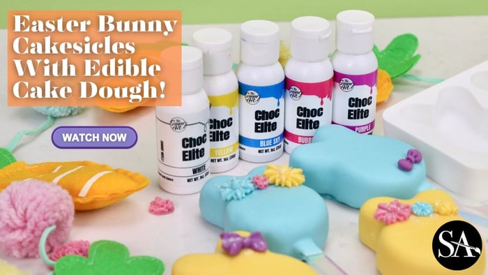 Easter Bunny Cakesicles with Edible Cake Dough