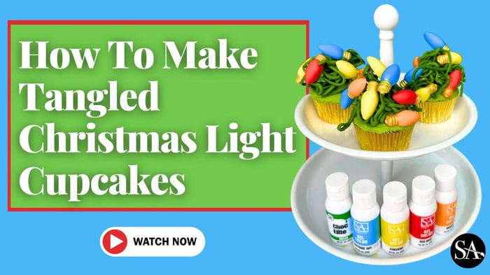 Festive Treat: How To make Tangled Christmas Light Cupcakes