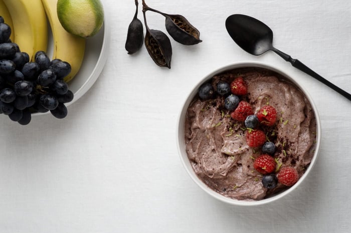 VALENTINE'S COFFEE INFUSED CHIA PUDDING WITH RASPBERRY PUREE