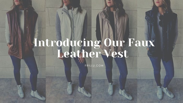 FAUX LEATHER PUFFER VEST