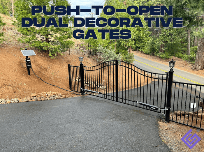 Automatic Gate Openers Push To Open Dual Decorative Gates