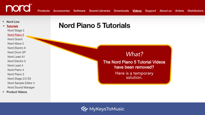 What? The Nord Piano 5 Videos Have Been Removed, Here Is a Temporary Solution