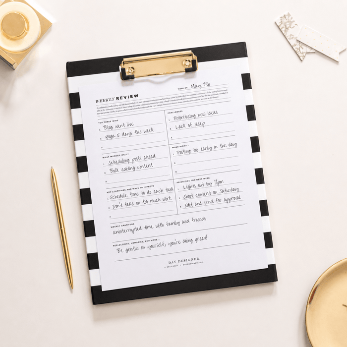 reflect on your week free weekly review printable