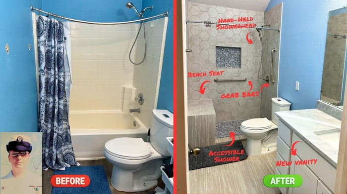 ADA Shower for Navy Veteran and Mother of Three in TX