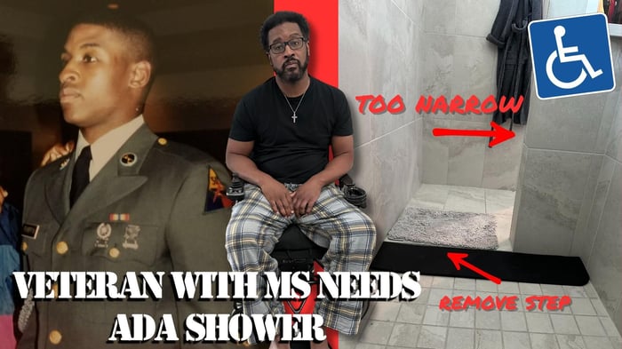 ADA Bathroom for Young Army Veteran Living with MS in Texas
